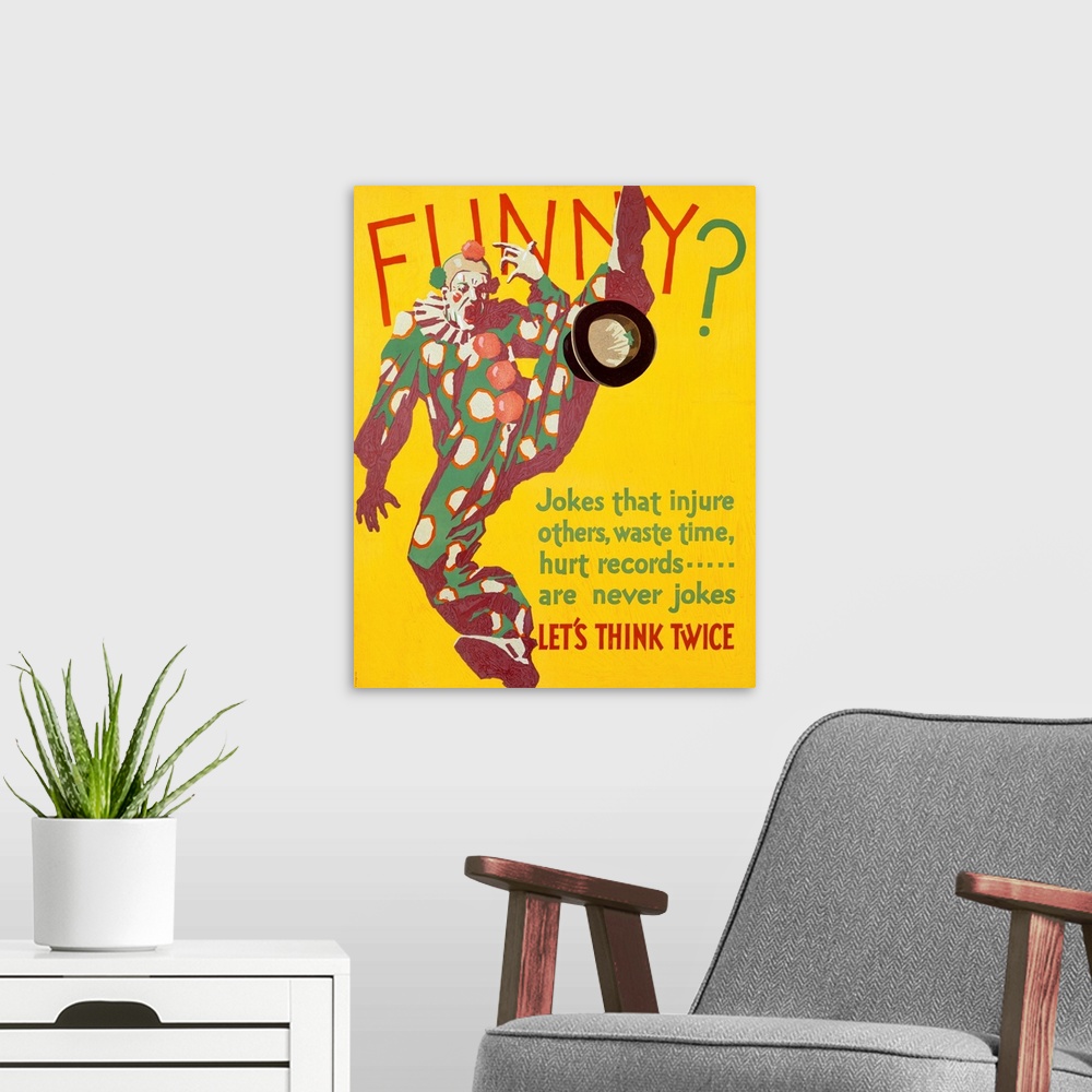 A modern room featuring Funny?, motivational, Vintage Poster