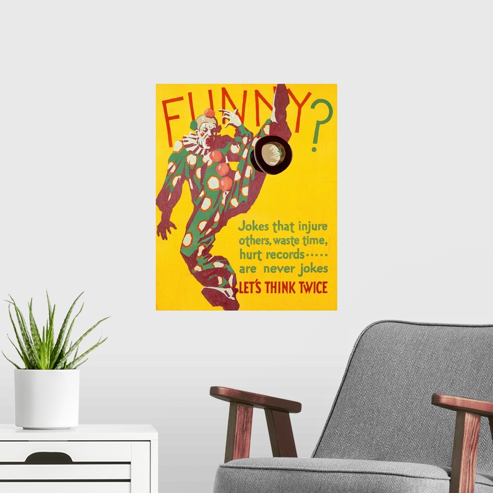 A modern room featuring Funny?, motivational, Vintage Poster