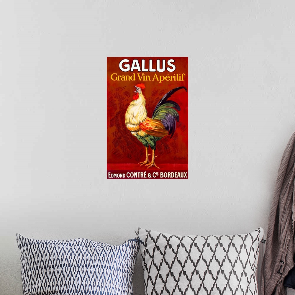 A bohemian room featuring Gallus Vintage Vintage Advertising Poster