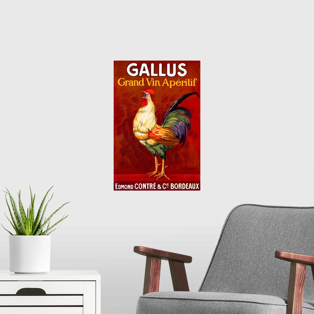 A modern room featuring Gallus Vintage Vintage Advertising Poster