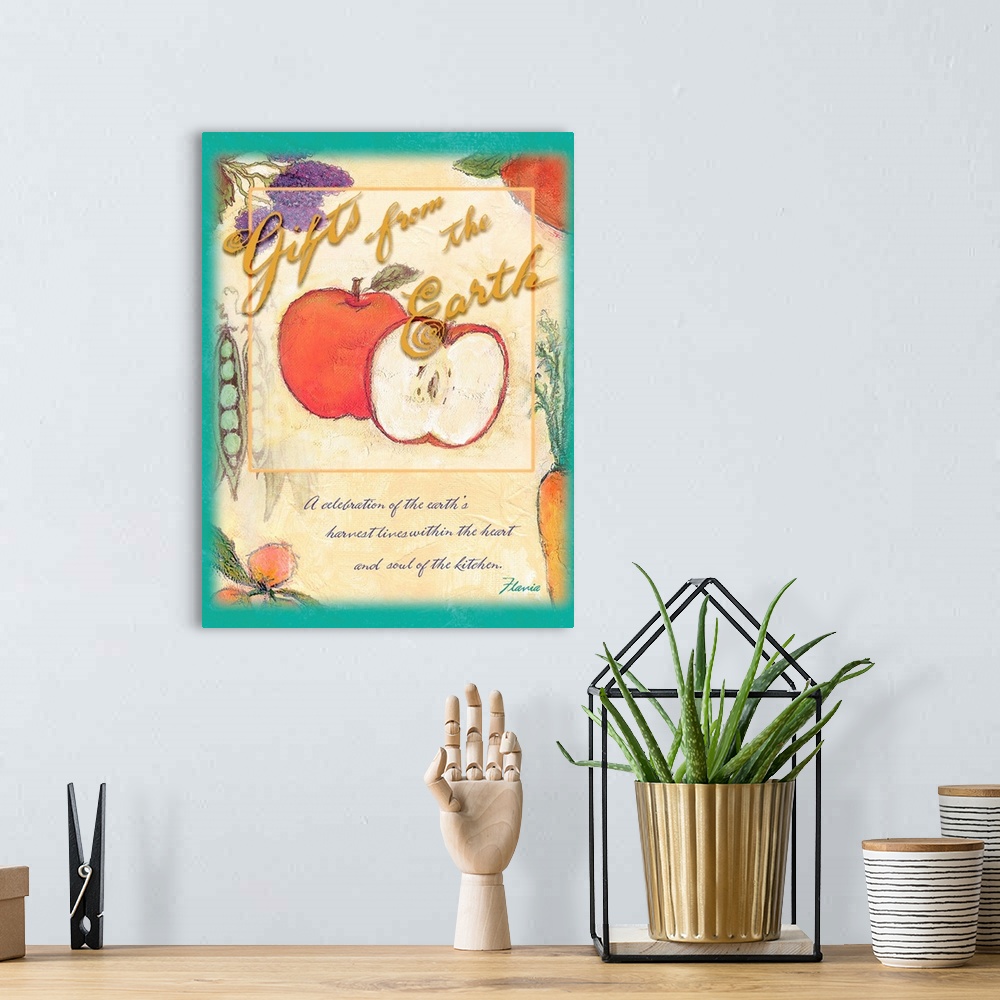 A bohemian room featuring Gifts of the earth Inspirational Print