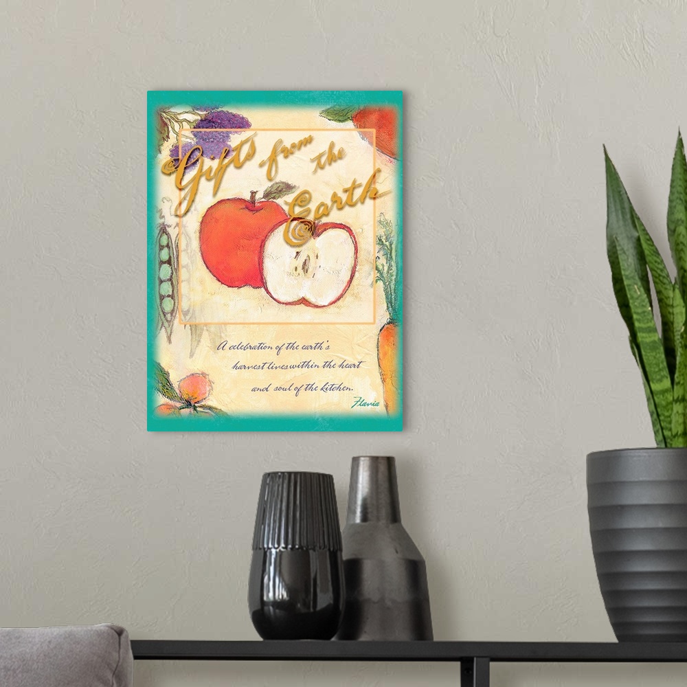 A modern room featuring Gifts of the earth Inspirational Print