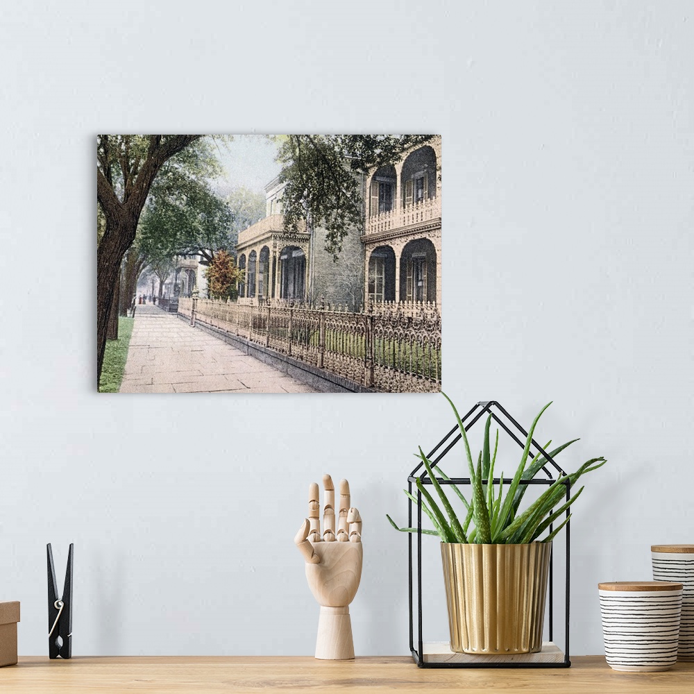 A bohemian room featuring Government Street Mobile Alabama Vintage Photograph