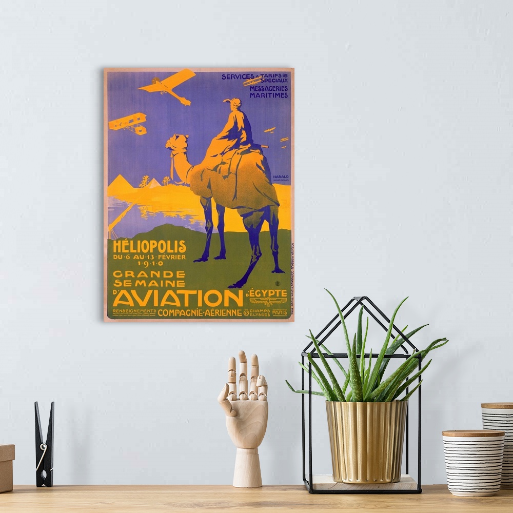A bohemian room featuring Grande Semaine dAviation, Egypt, Vintage Poster