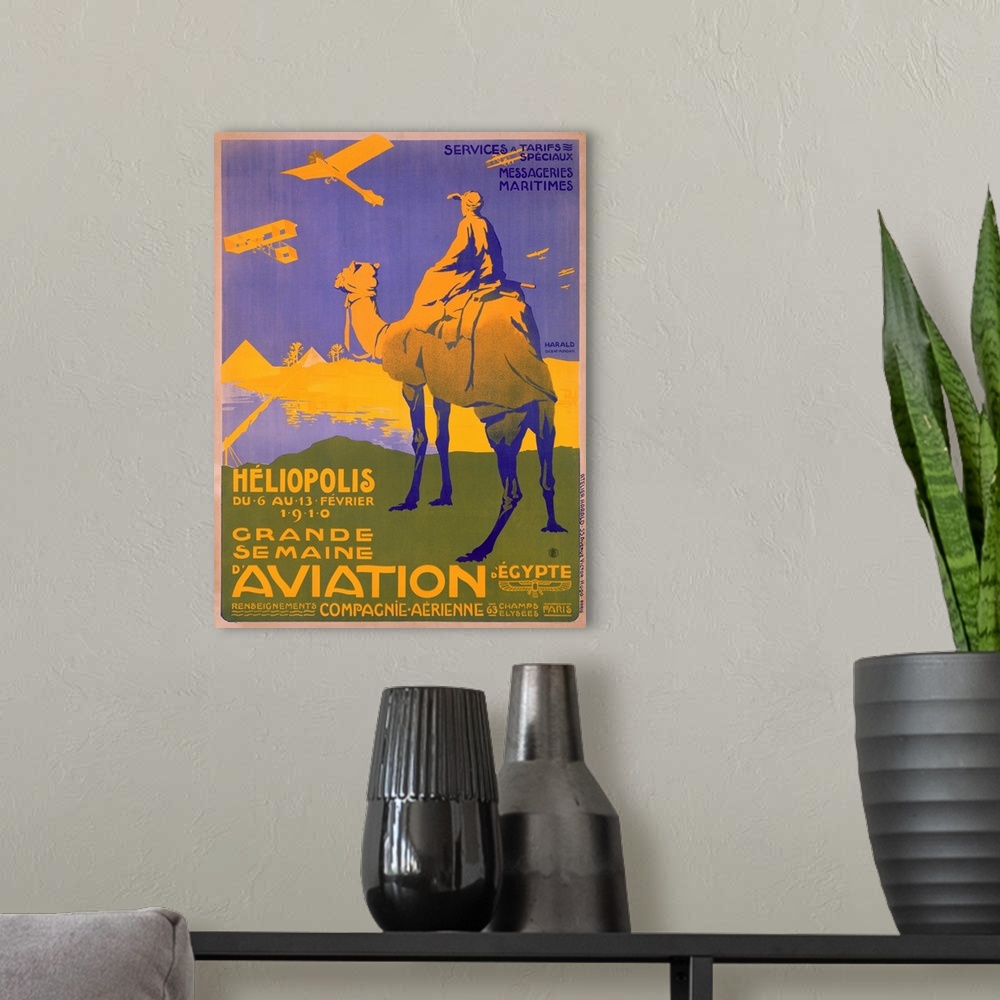 A modern room featuring Grande Semaine dAviation, Egypt, Vintage Poster