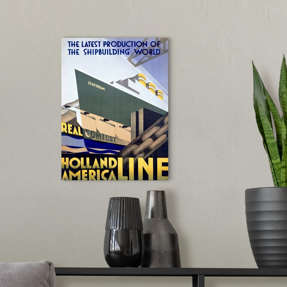 A modern room featuring Holland to America Line, Statendam, Vintage Poster
