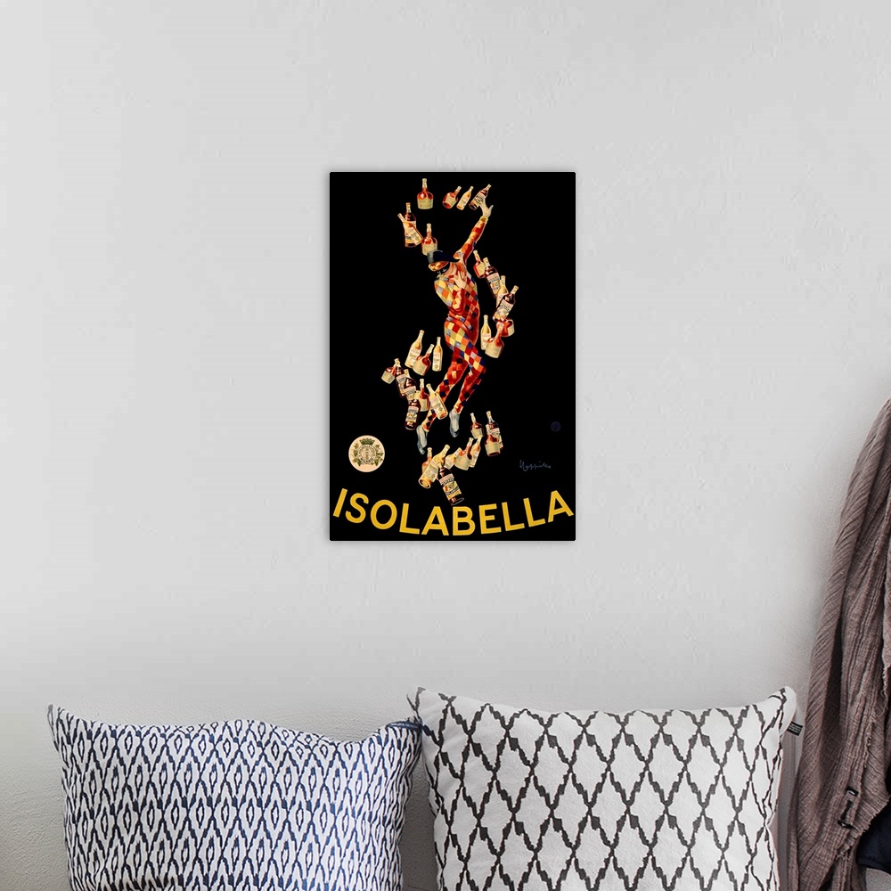 A bohemian room featuring Isolabella Vintage Advertising Poster