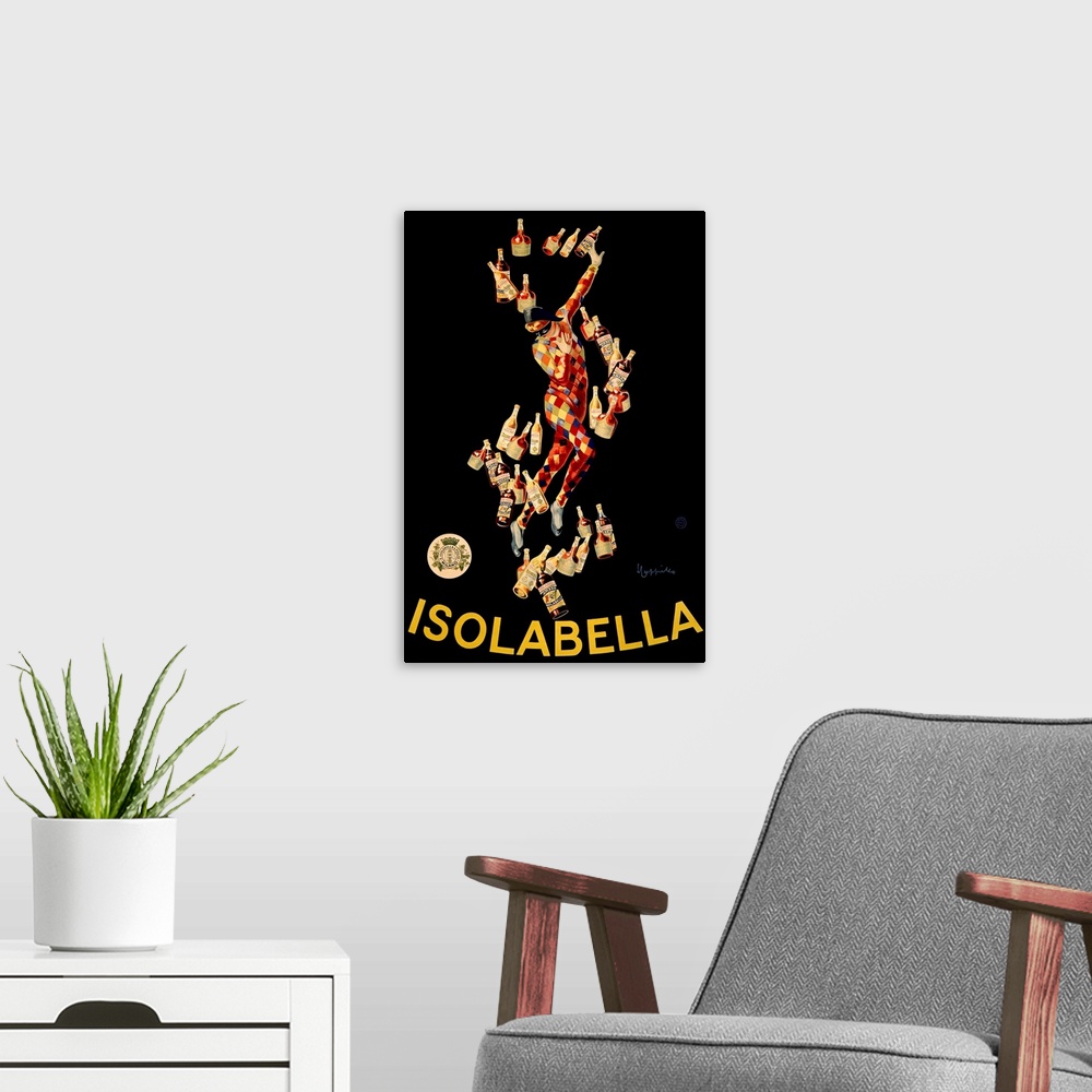 A modern room featuring Isolabella Vintage Advertising Poster