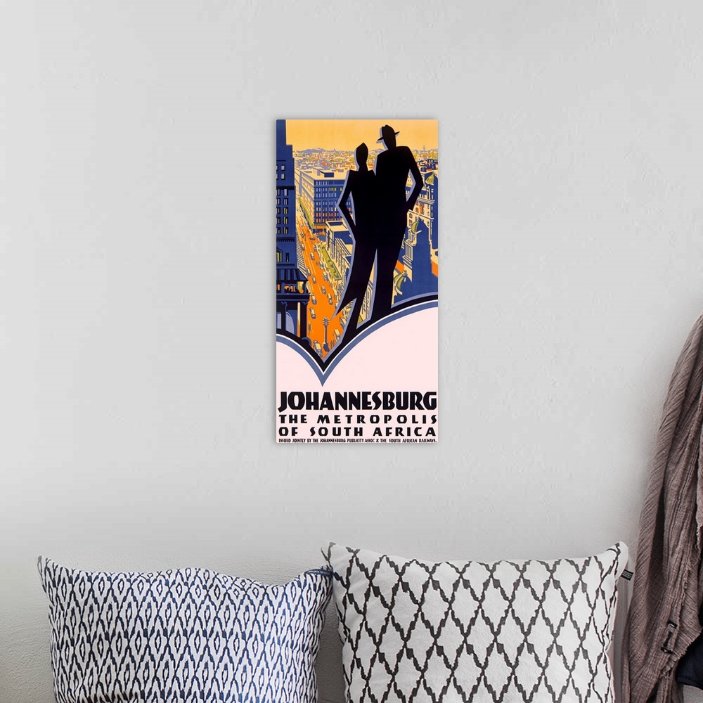 A bohemian room featuring Johannesburg, South Africa, Vintage Poster