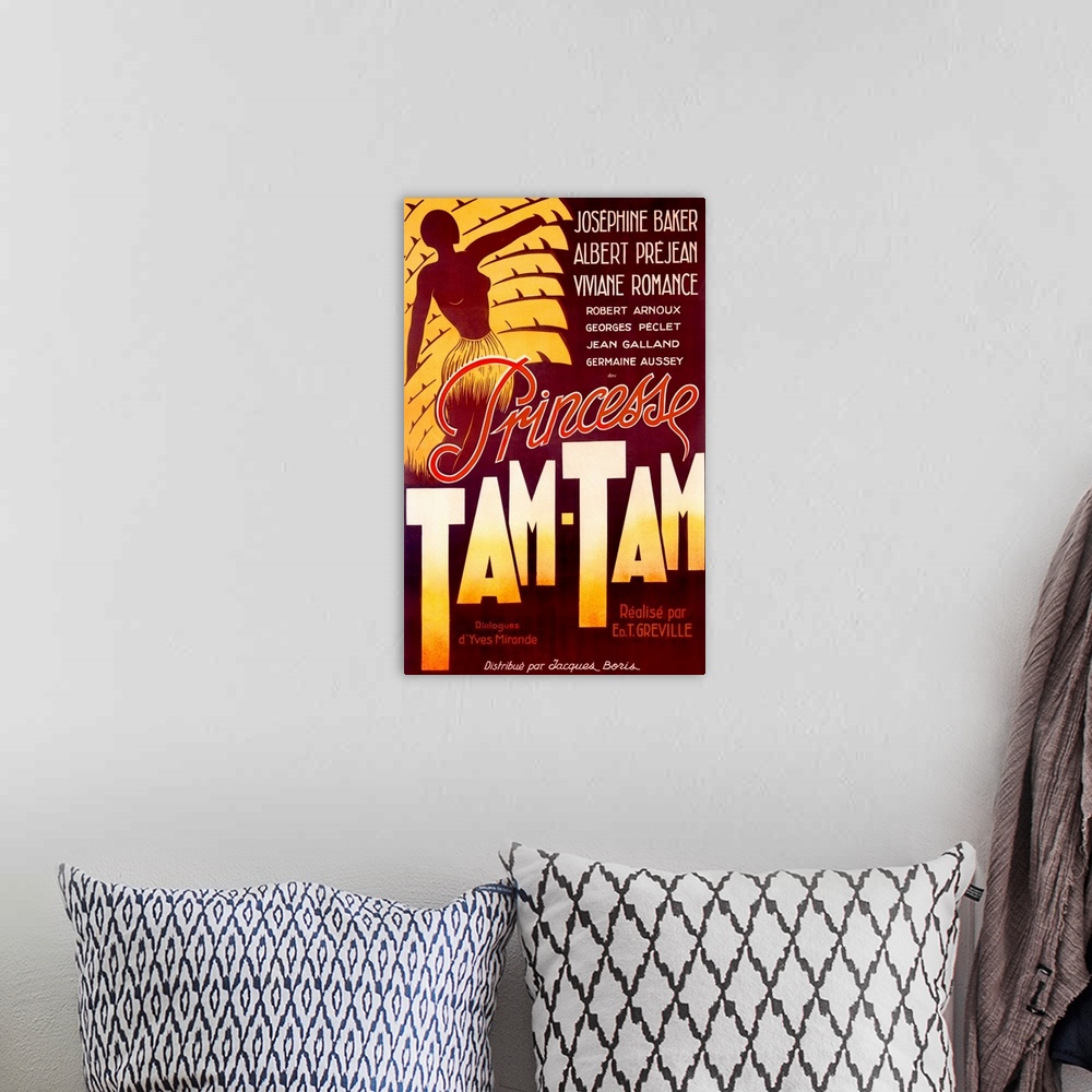 A bohemian room featuring Josephine Baker, Tam Tam, Vintage Poster