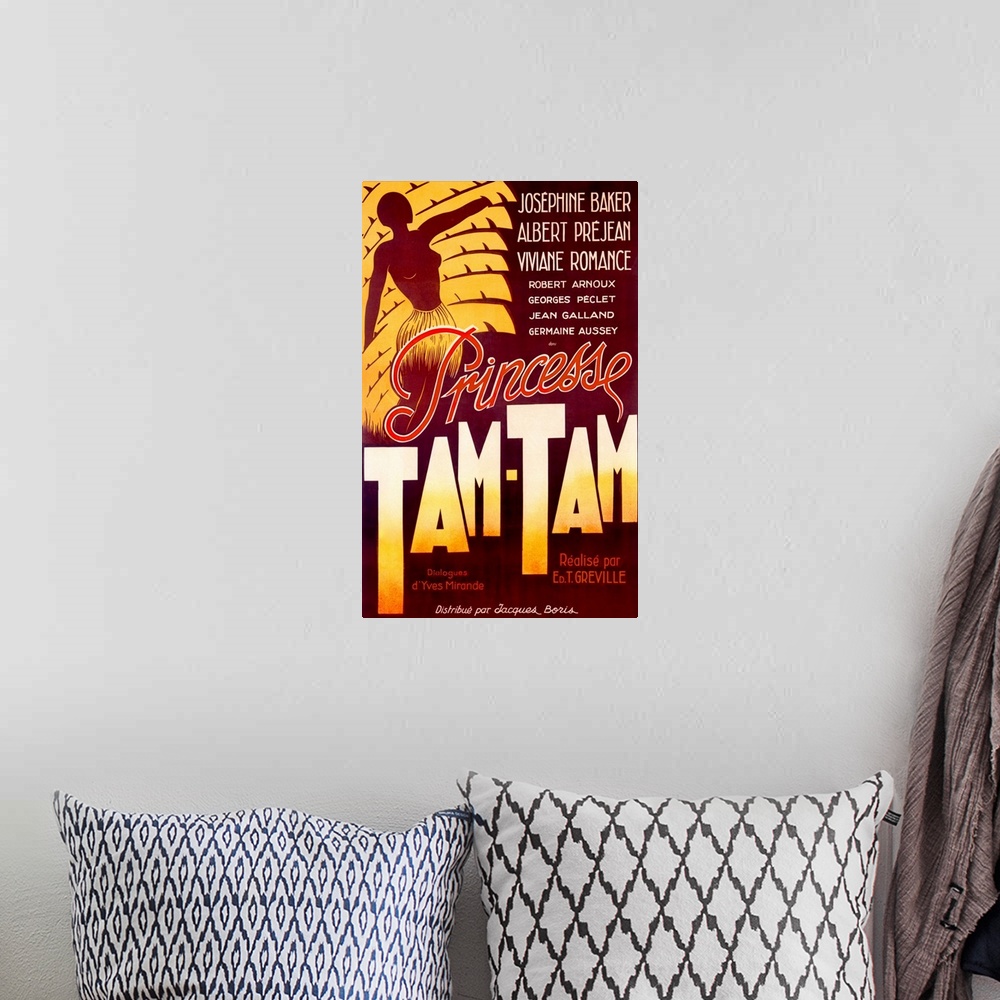A bohemian room featuring Josephine Baker, Tam Tam, Vintage Poster