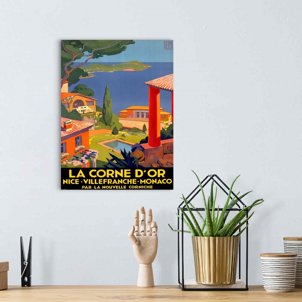 A bohemian room featuring La Corne dOr, Vintage Poster