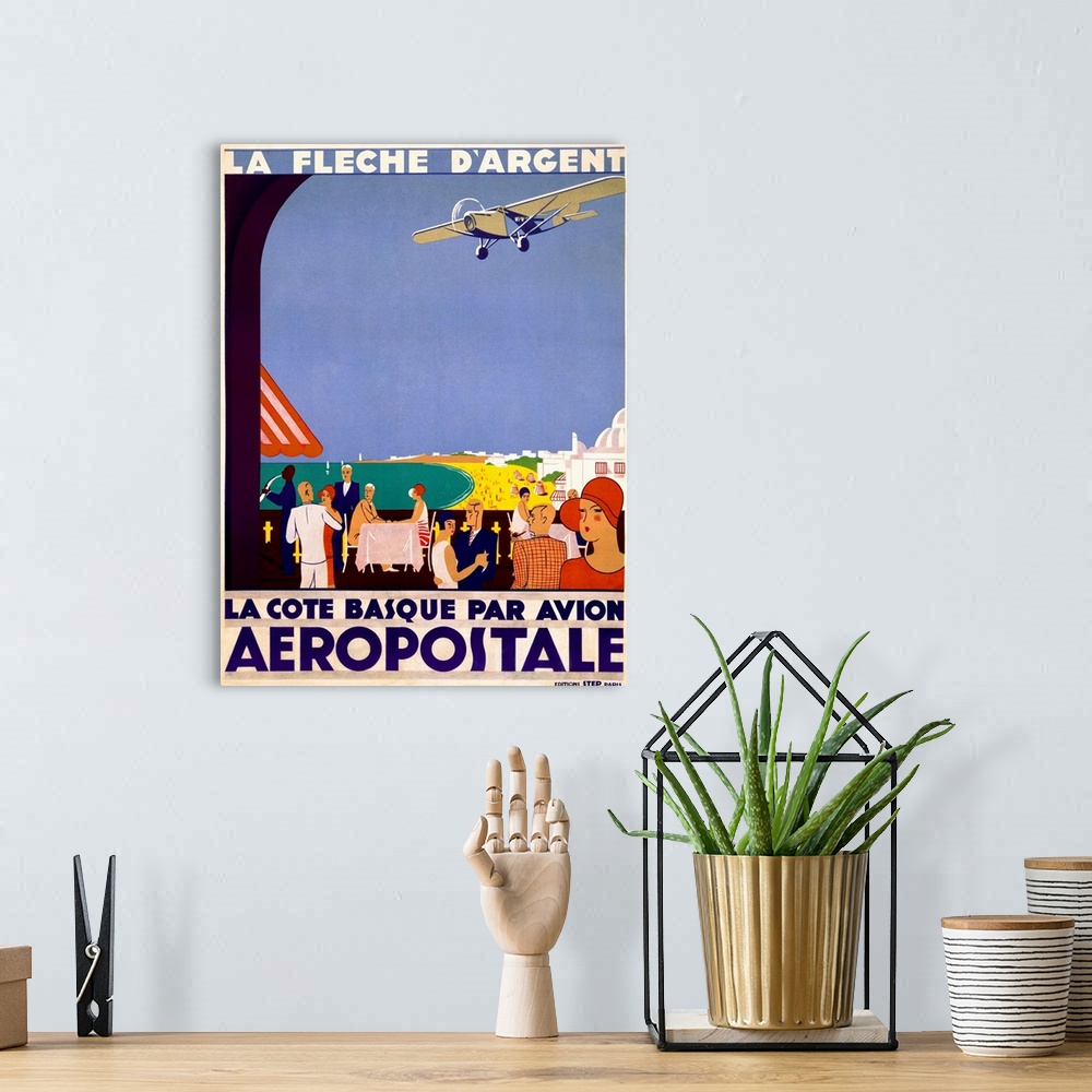 A bohemian room featuring La Fleche d'Argent, Aeropostale, Vintage Poster