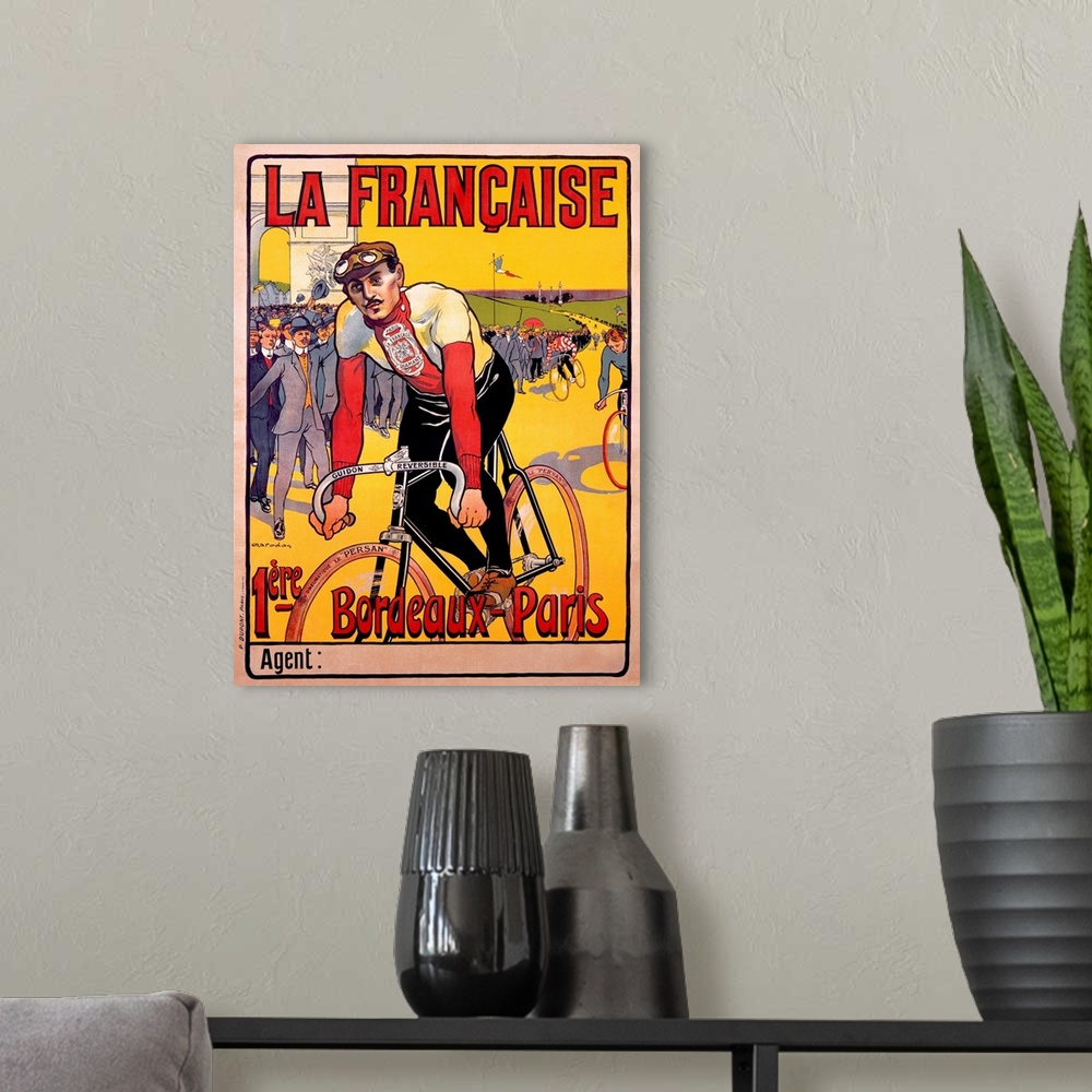 A modern room featuring La Francaise, Vintage Poster, by Marodon