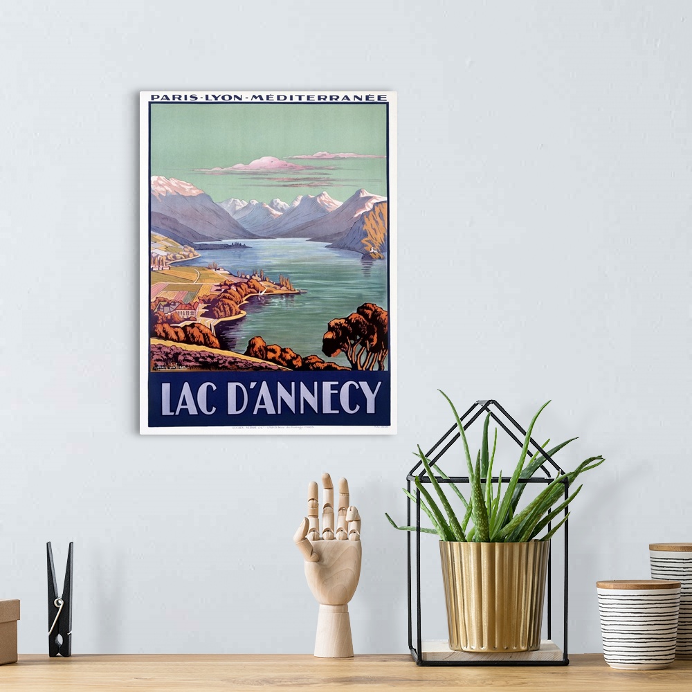 A bohemian room featuring Lac dAnnecy, Vintage Poster