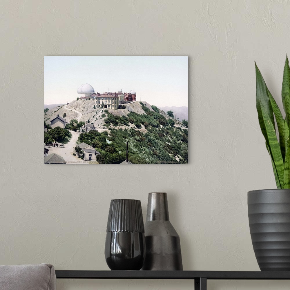 A modern room featuring Lick Observatory Mt. Hamilton California Vintage Photograph
