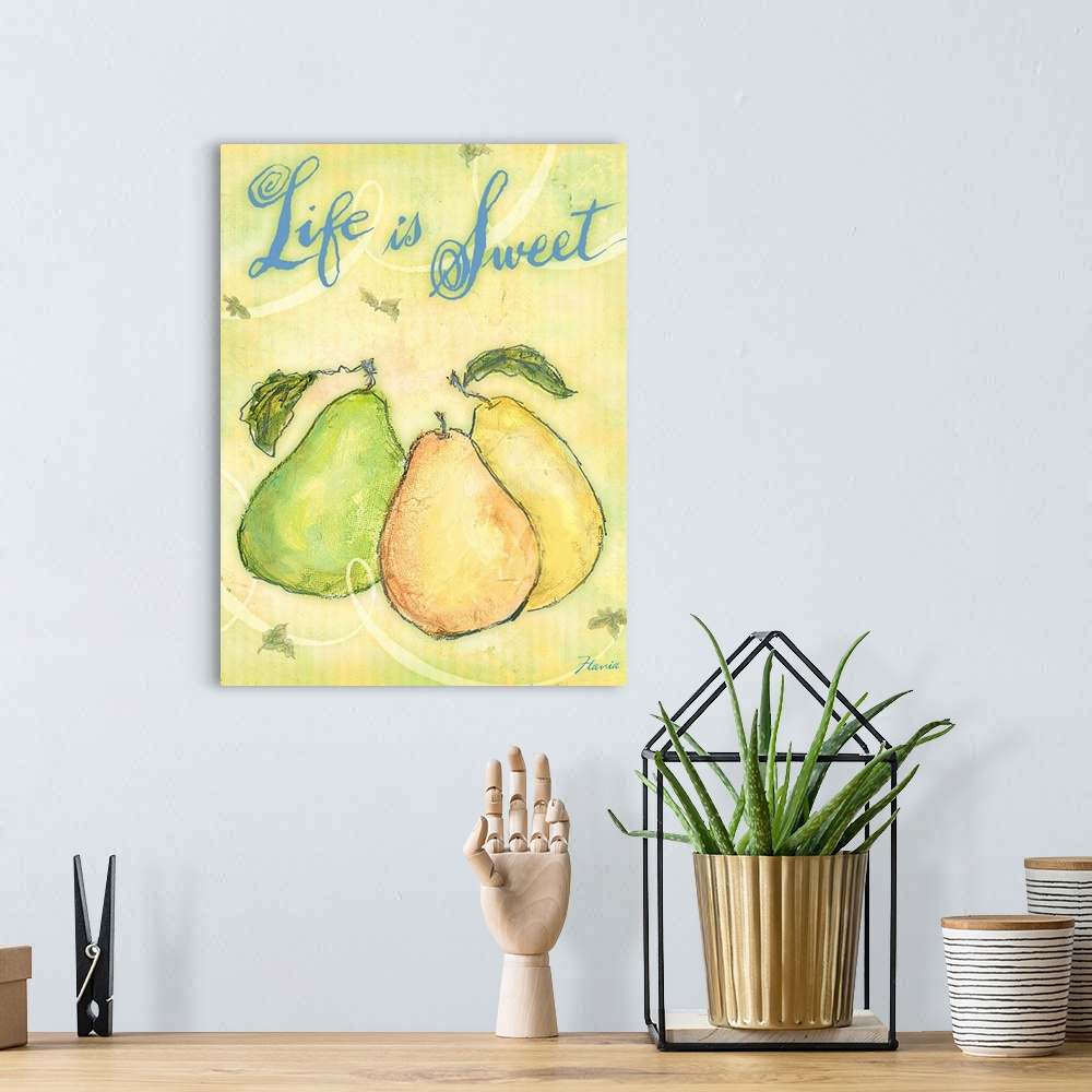 A bohemian room featuring Life is Sweet Inspirational Print