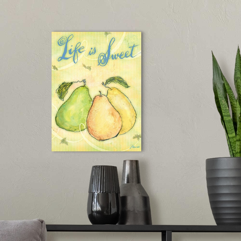 A modern room featuring Life is Sweet Inspirational Print