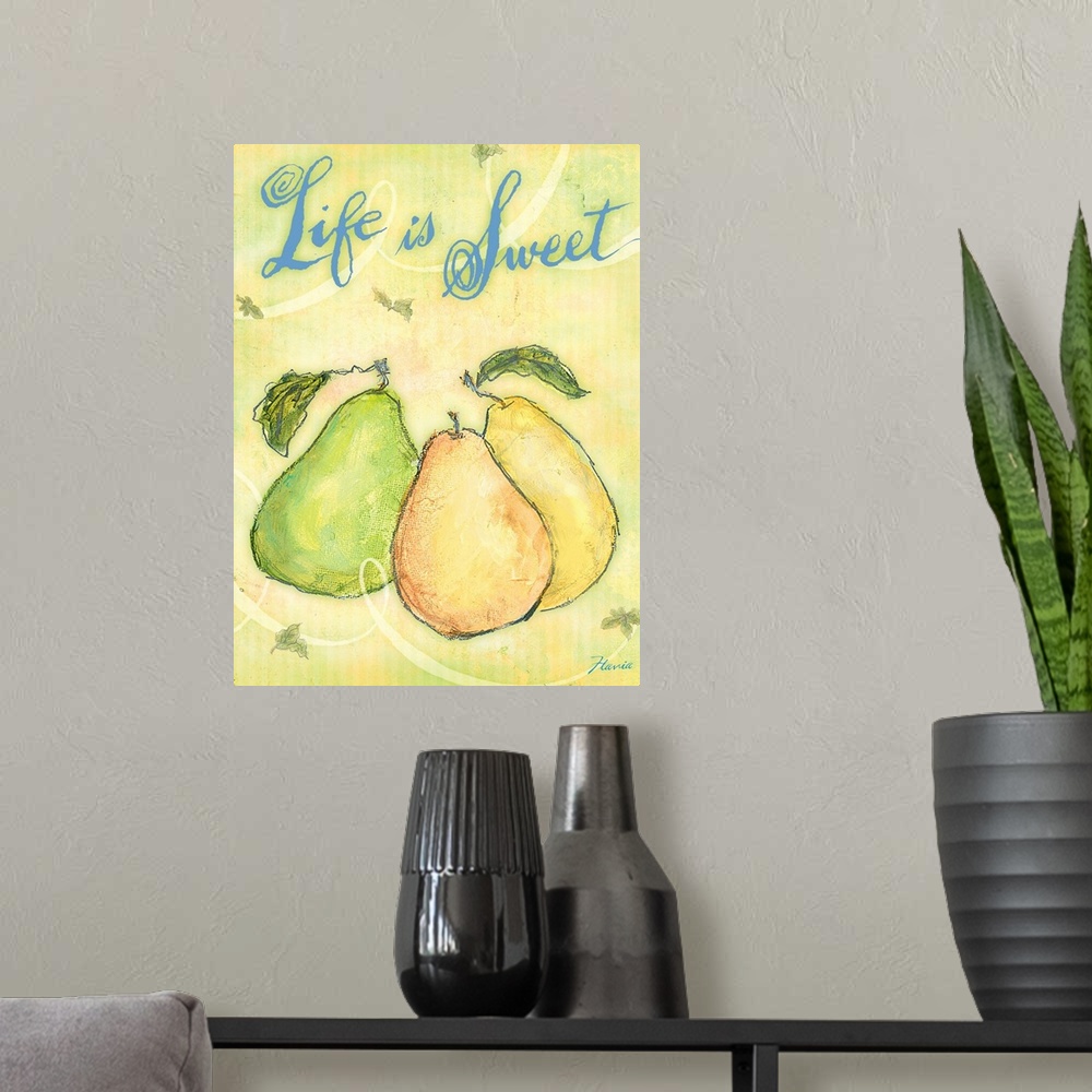 A modern room featuring Life is Sweet Inspirational Print