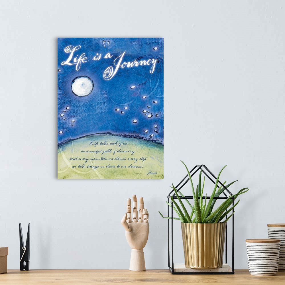 A bohemian room featuring Lifes Journey Inspirational Print