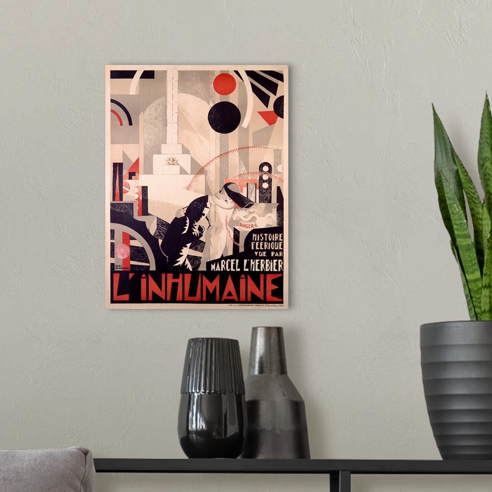 A modern room featuring LInhumaine, Vintage Poster