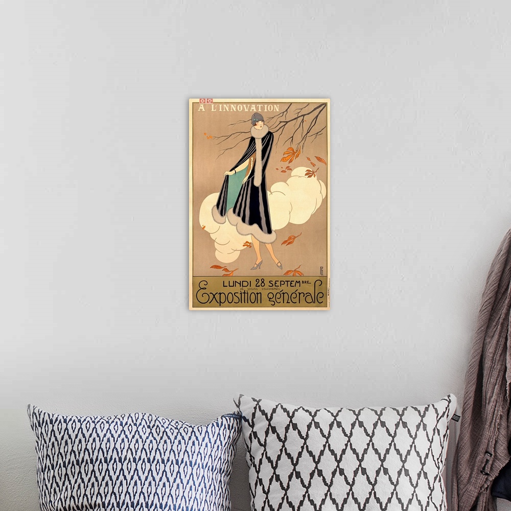 A bohemian room featuring LInnovation, Exposition Generale, Vintage Poster