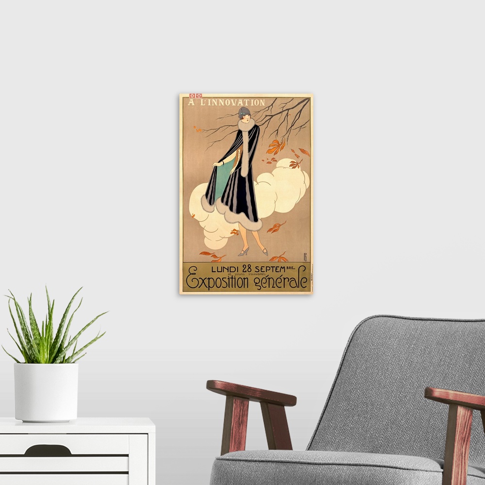 A modern room featuring LInnovation, Exposition Generale, Vintage Poster