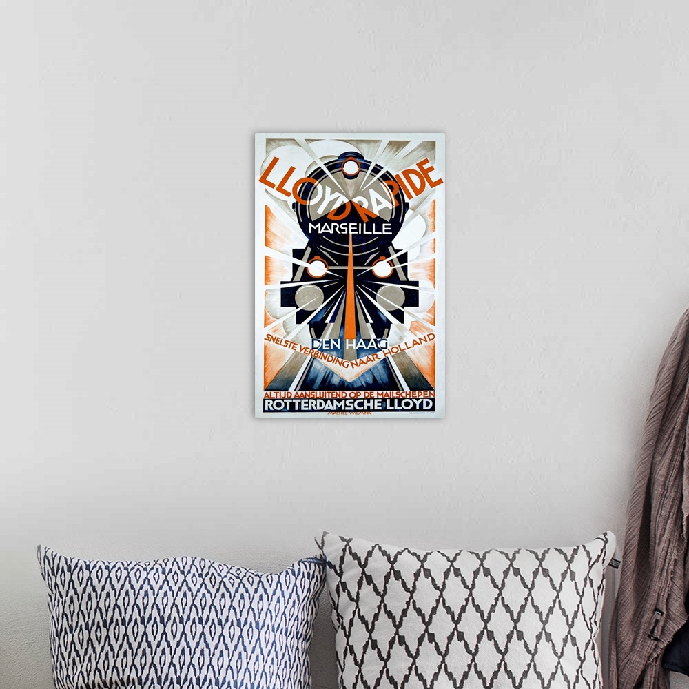 A bohemian room featuring Lloyd Rapide, Vintage Poster, by Wilmink