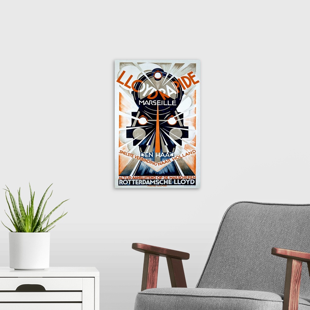 A modern room featuring Lloyd Rapide, Vintage Poster, by Wilmink