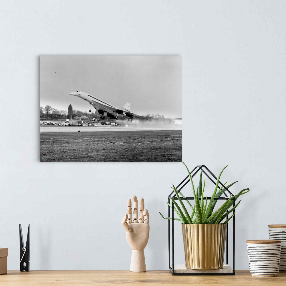 A bohemian room featuring Concorde 002 taking off on its maiden flight from Filton, near Bristol