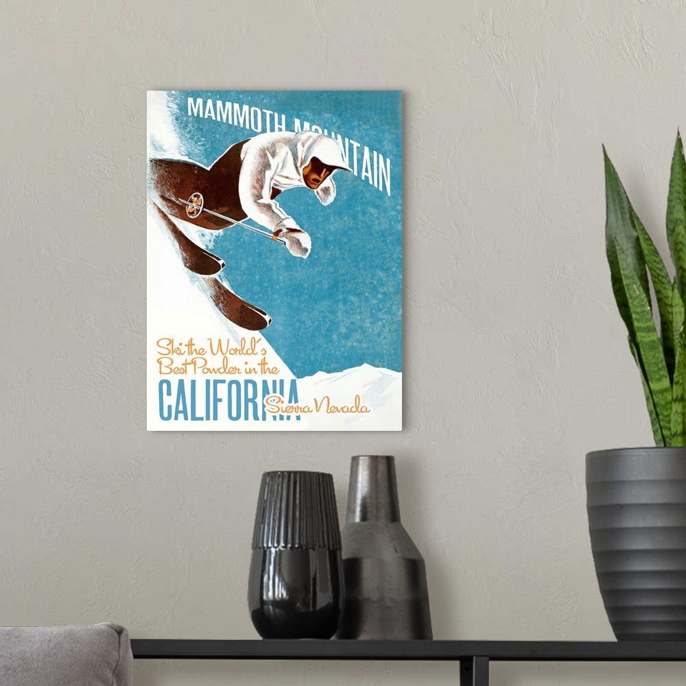 A modern room featuring Mammoth Mountain Vintage Advertising Poster