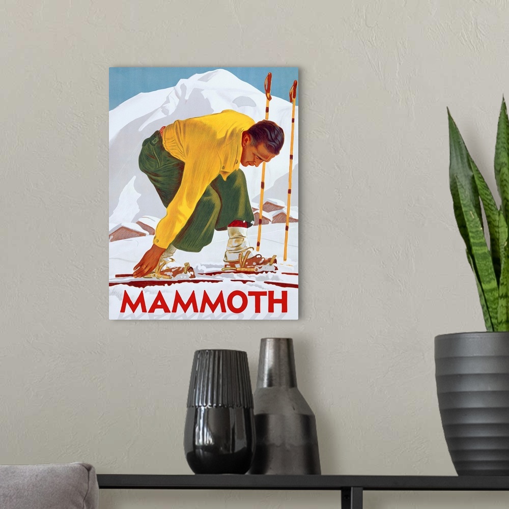 A modern room featuring Mammoth Mountain Vintage Advertising Poster