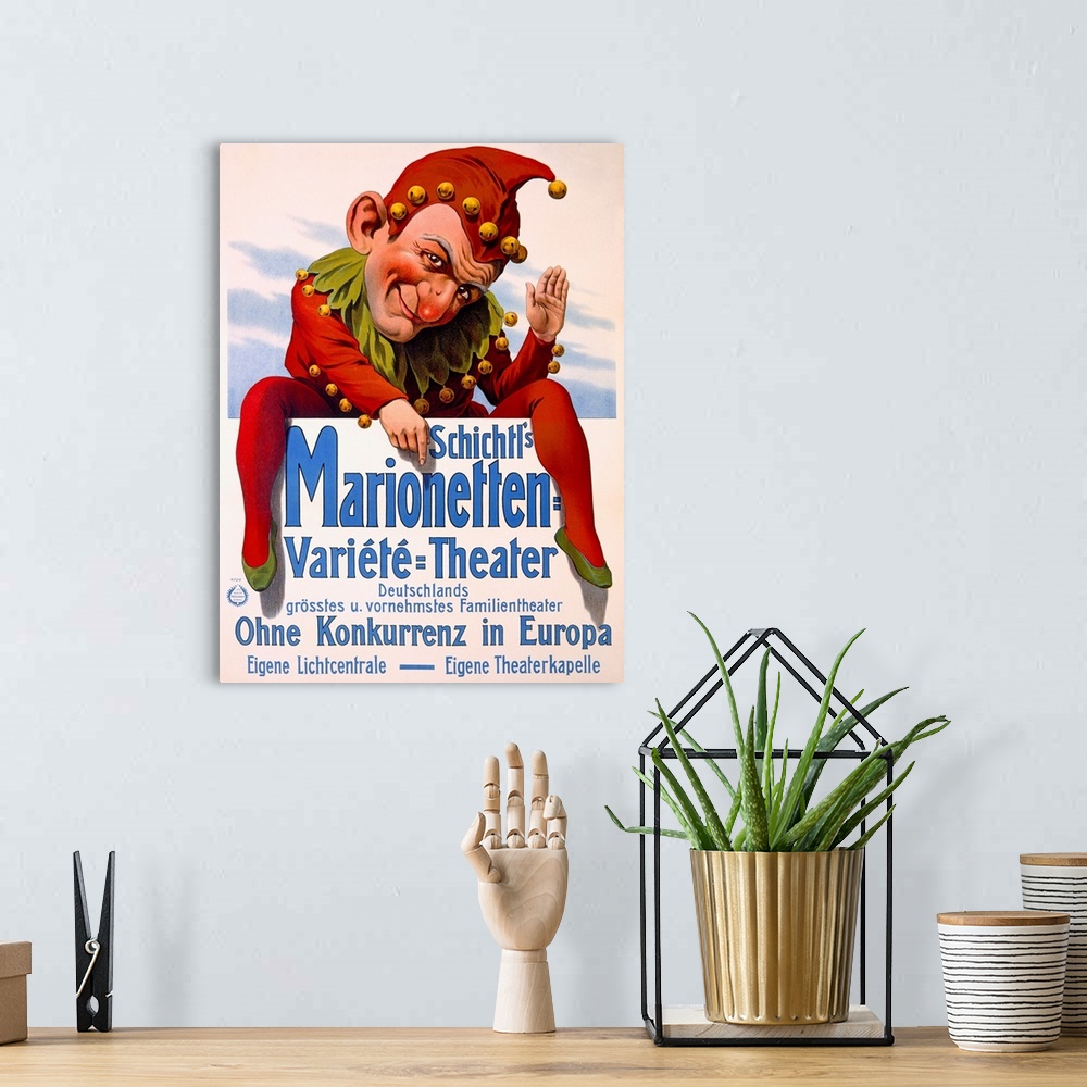 A bohemian room featuring Marrionette Puppet Theater, Vintage Poster