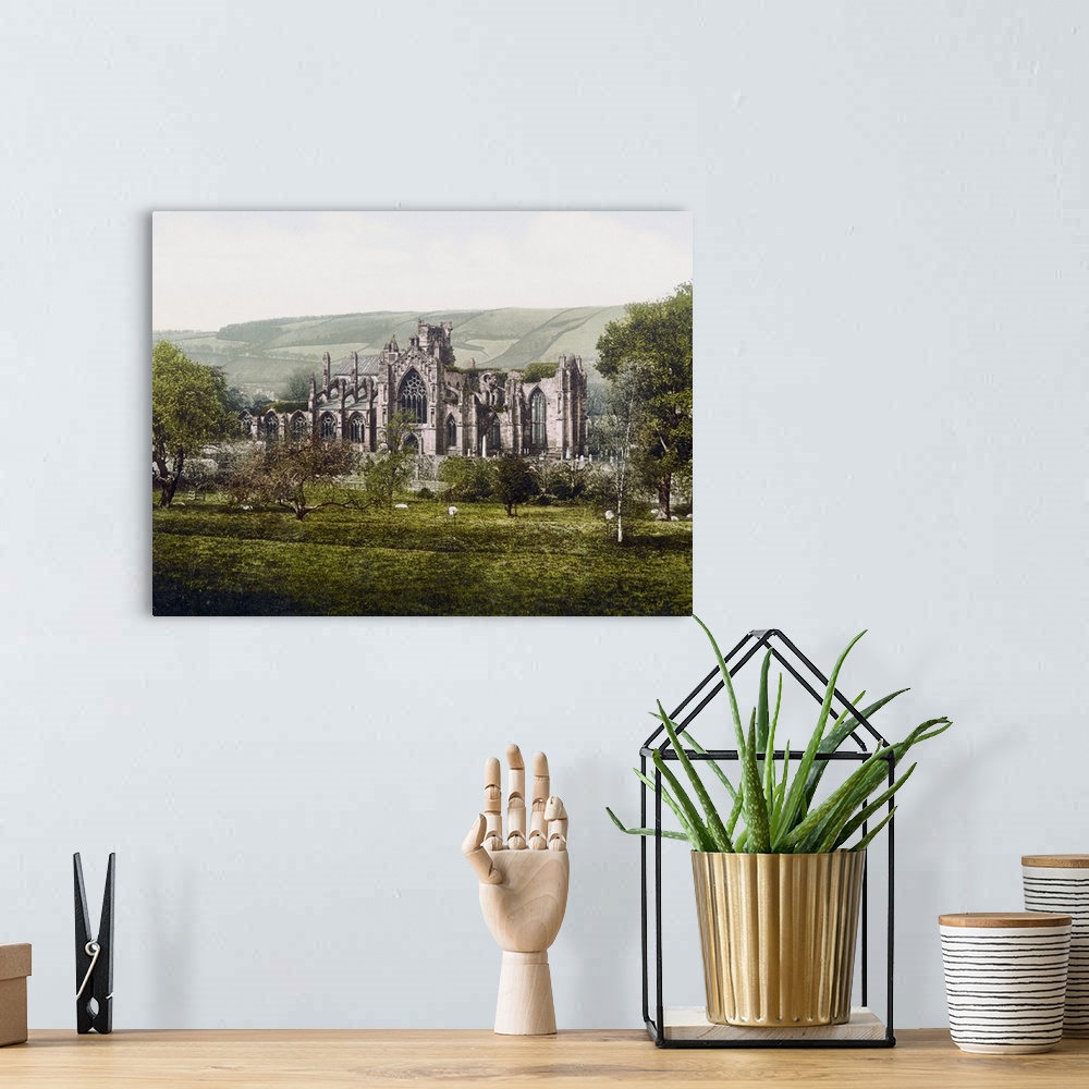 A bohemian room featuring Melrose Abbey