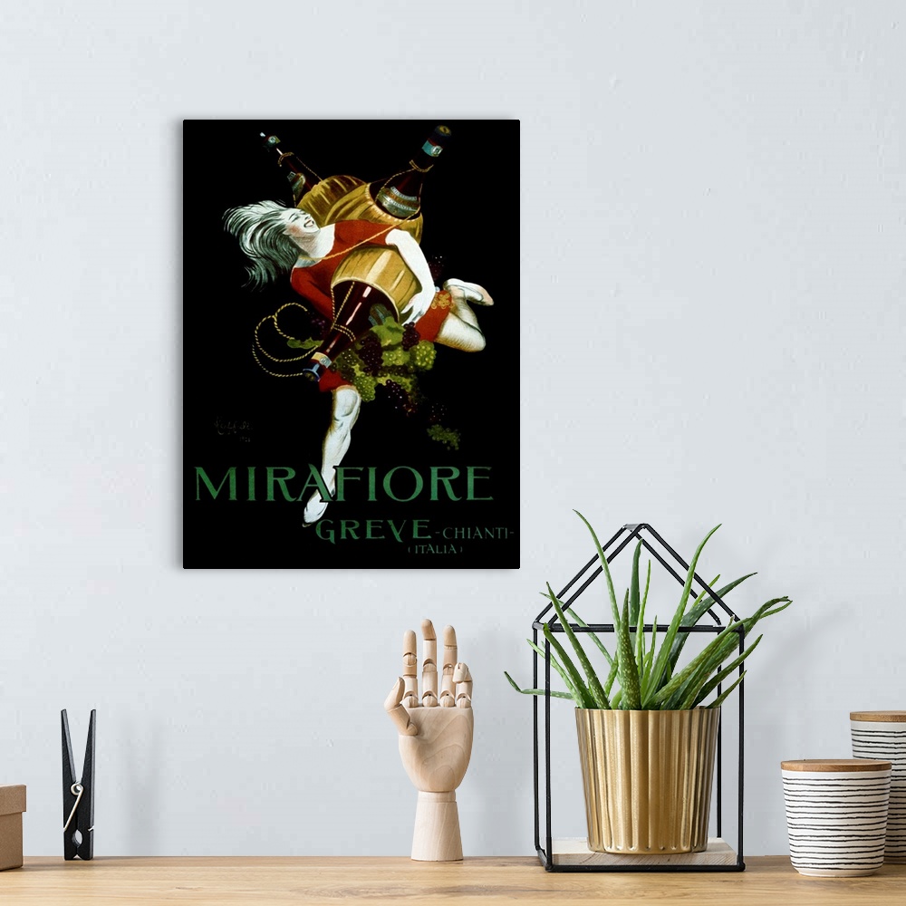 A bohemian room featuring Mirafiore Vintage Advertising Poster
