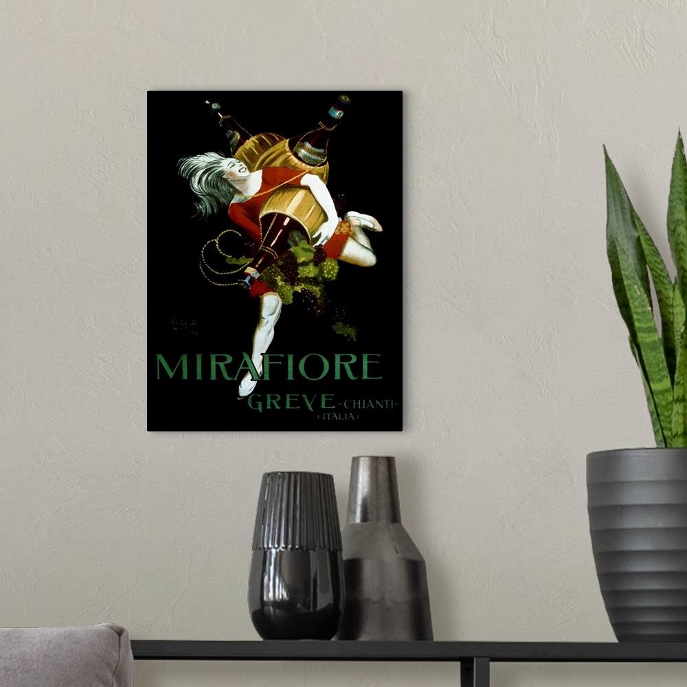 A modern room featuring Mirafiore Vintage Advertising Poster