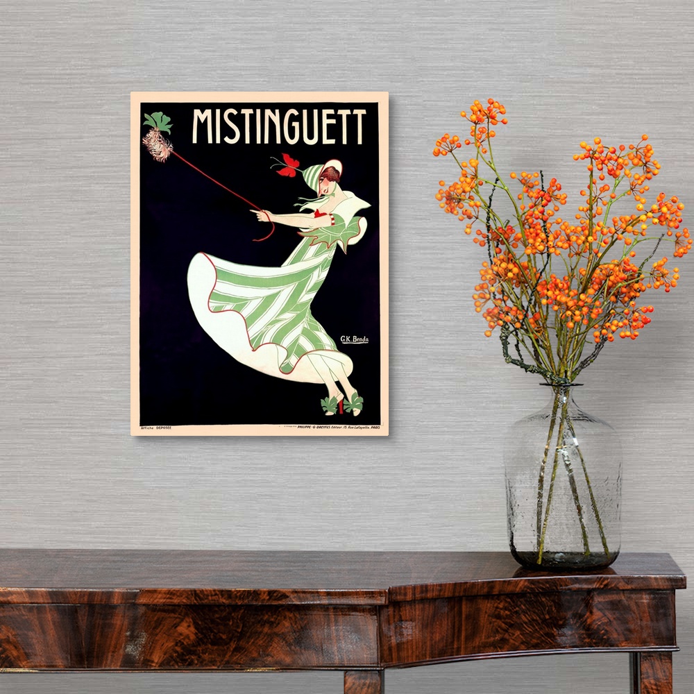 A traditional room featuring Mistinguett, Vintage Poster, by Georges Kugelmann Benda