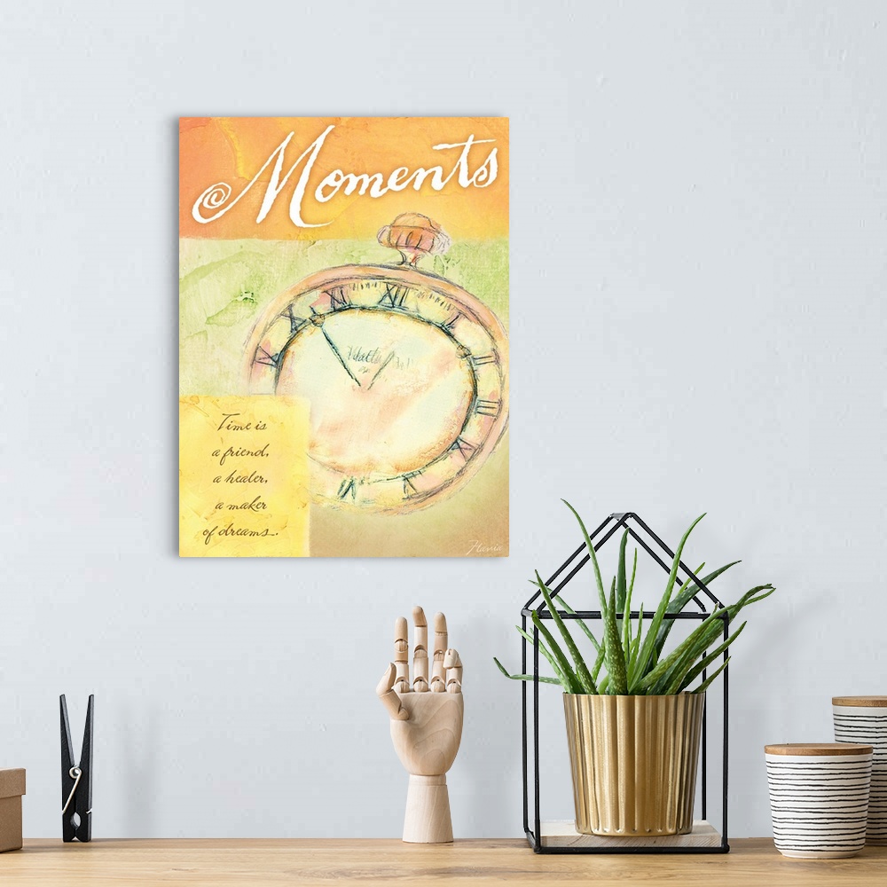 A bohemian room featuring Moments Inspirational Print