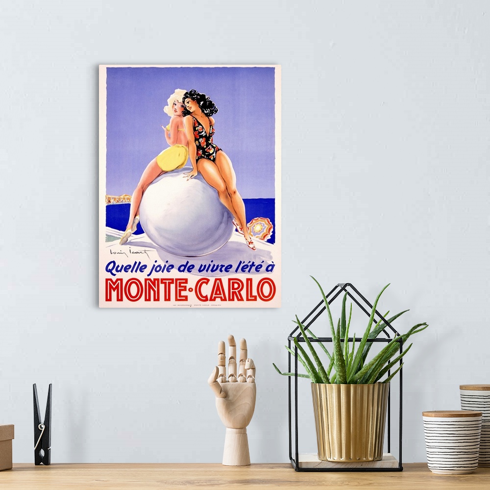 A bohemian room featuring Vintage Poster, Monte-Carlo