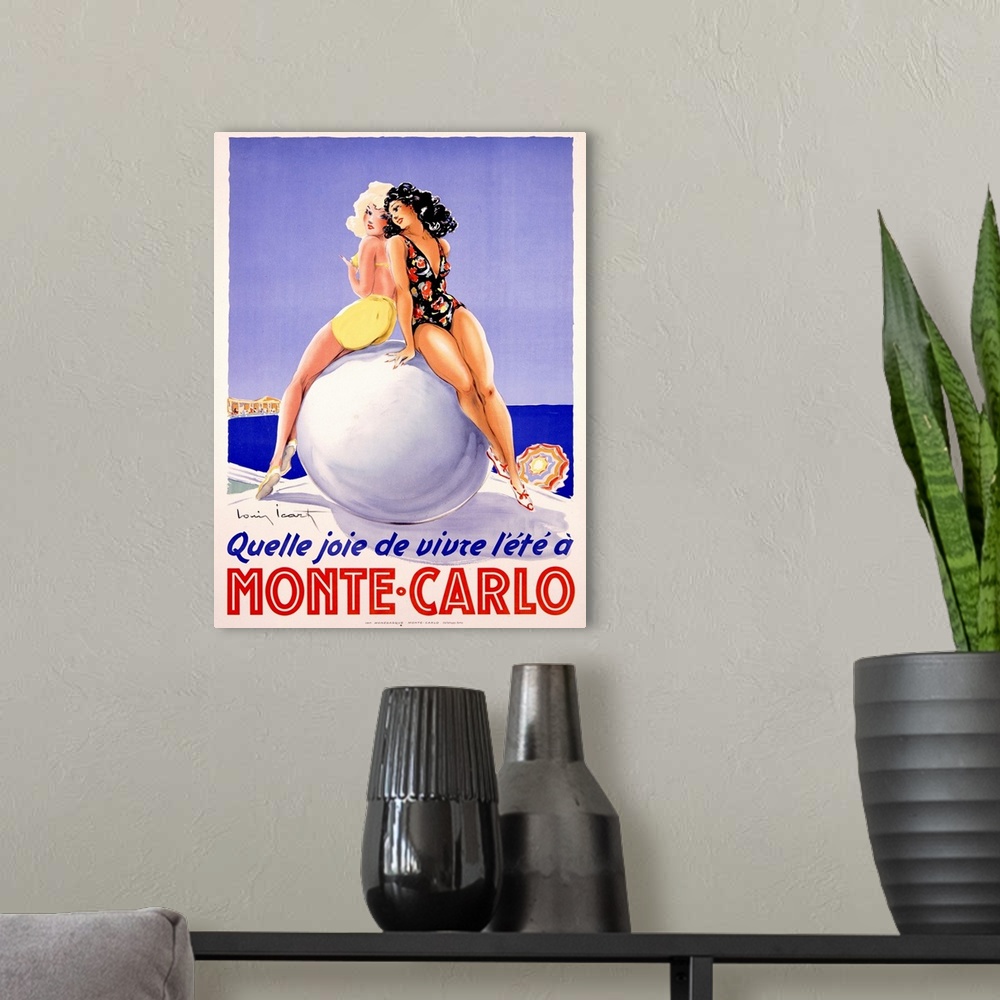 A modern room featuring Vintage Poster, Monte-Carlo