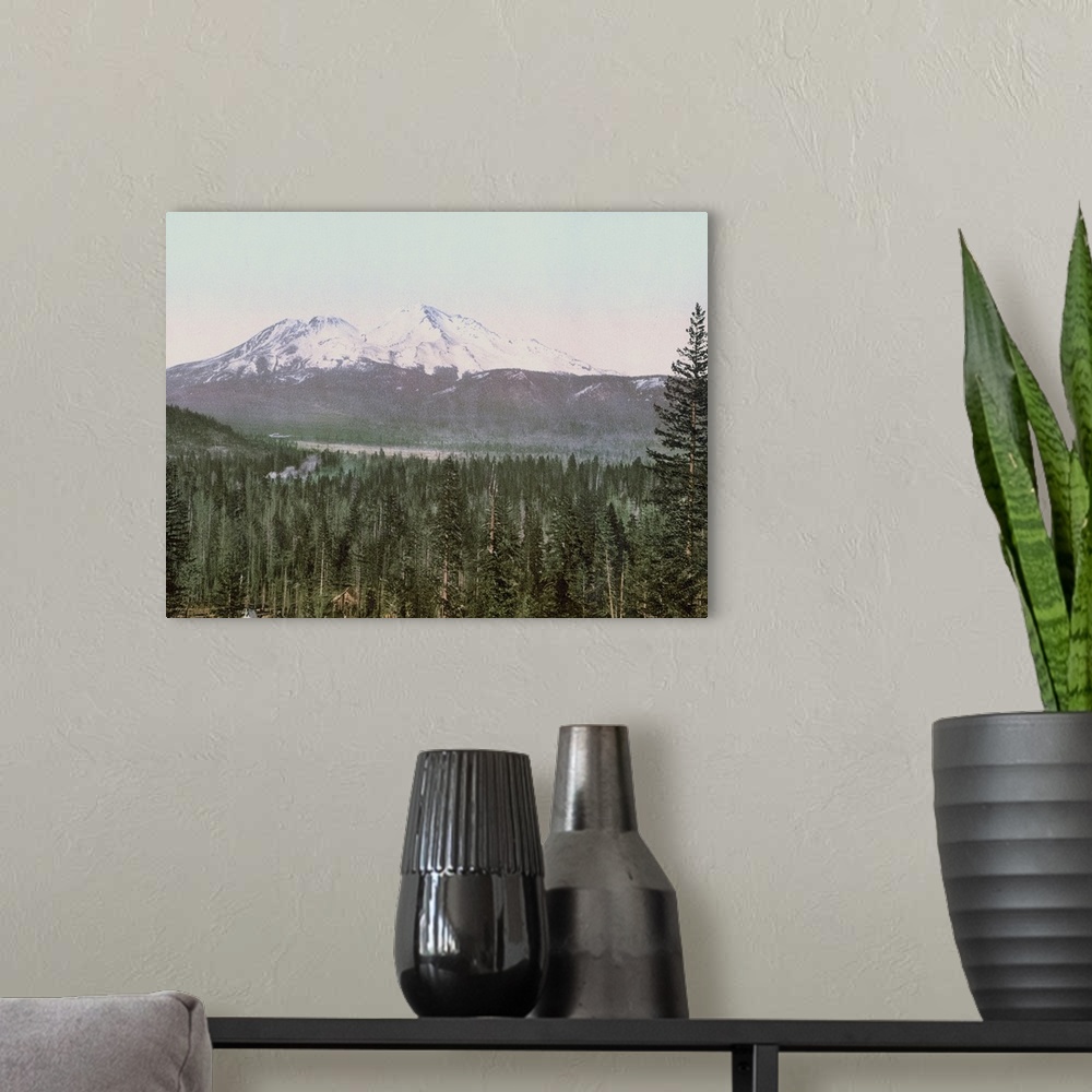A modern room featuring Mount Shasta California