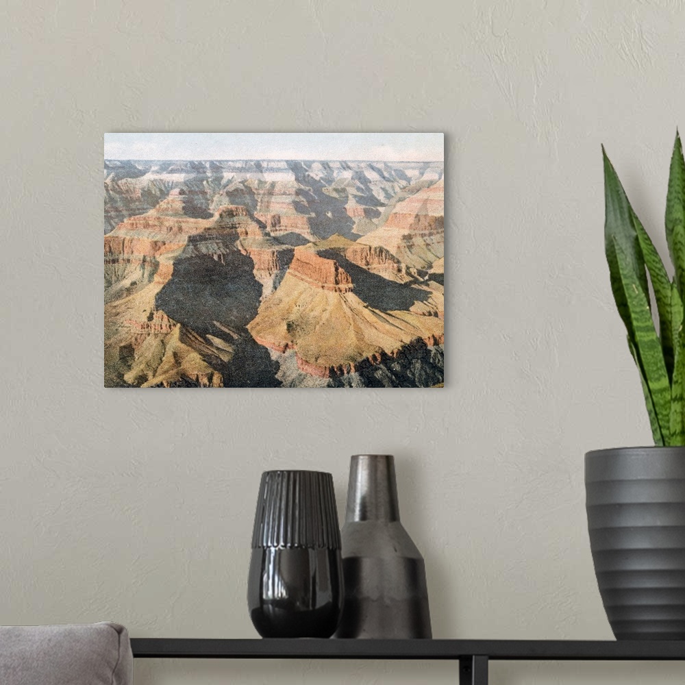 A modern room featuring North from Pima Point Grand Canyon National Park Arizona Vintage Photograph