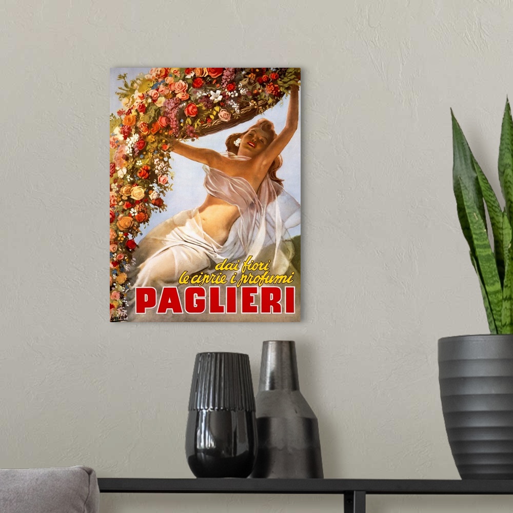 A modern room featuring Paglieri, Vintage Poster, by Gino Boccasile