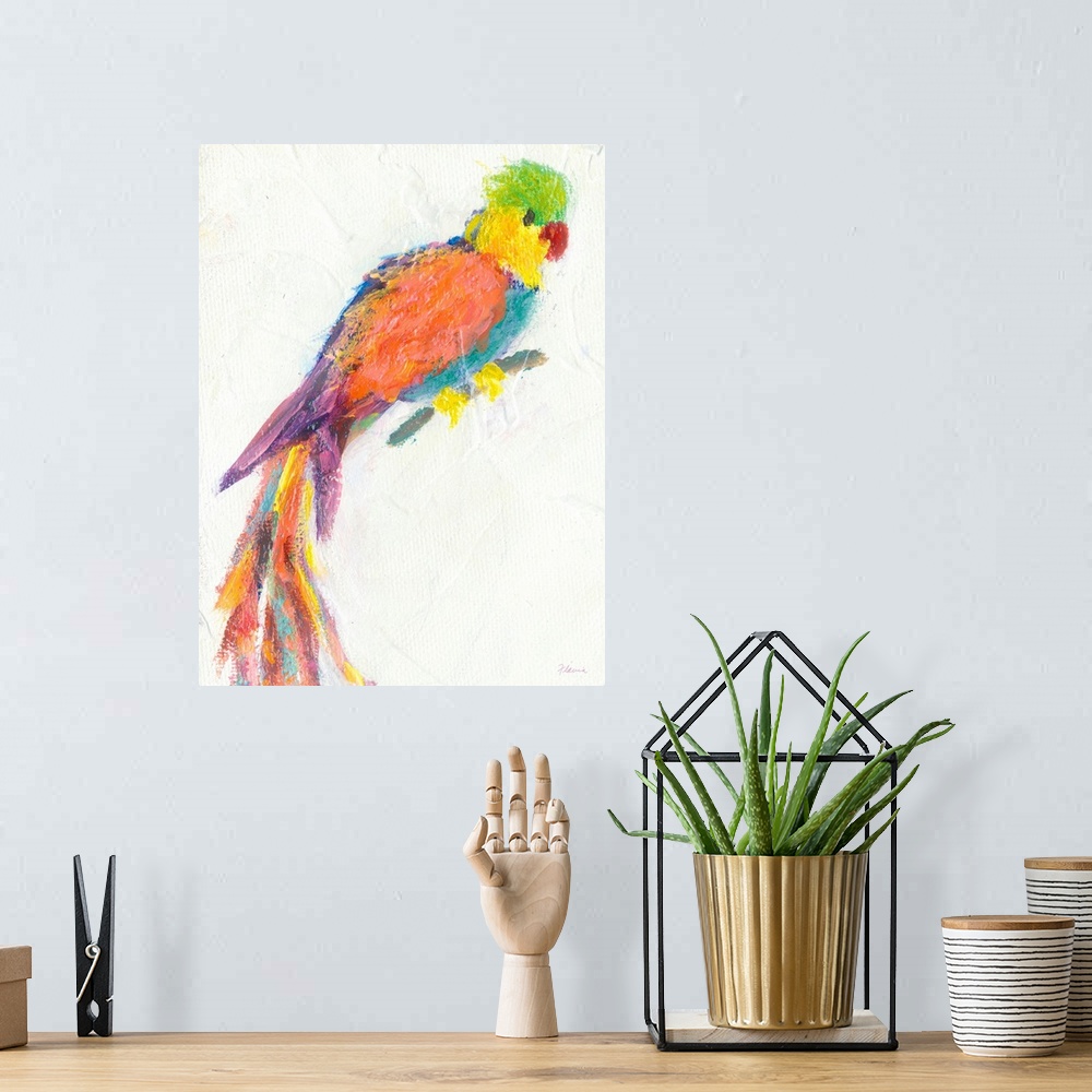 A bohemian room featuring Parrot
