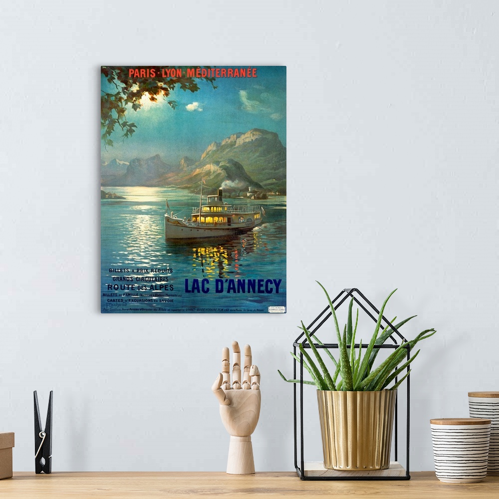 A bohemian room featuring PLM, Railroad, Lake dAnnecy, Vintage Poster
