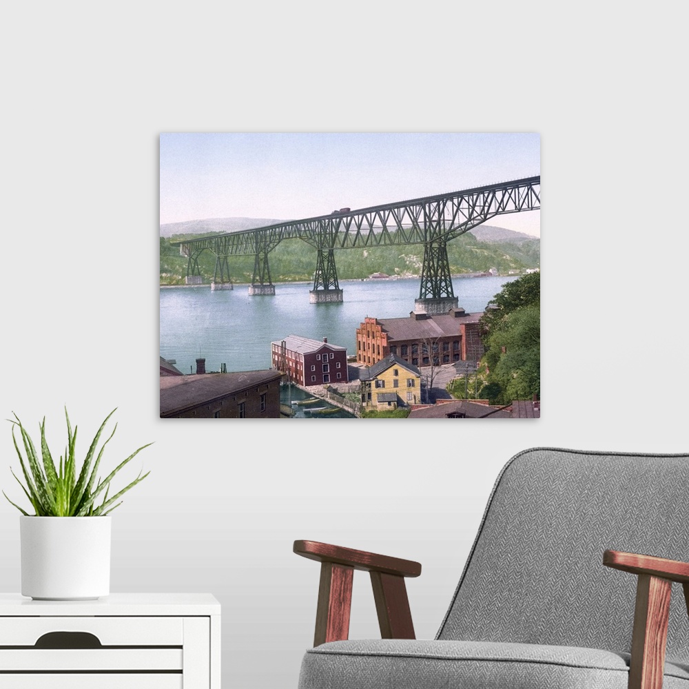 A modern room featuring Poughkeepsie Bridge Poughkeepsie N.Y