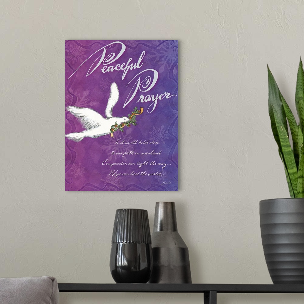 A modern room featuring Prayer Inspirational Print