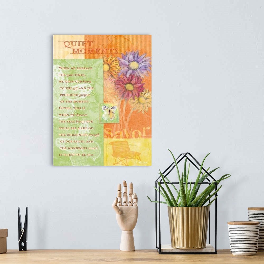 A bohemian room featuring Quiet Inspirational Print