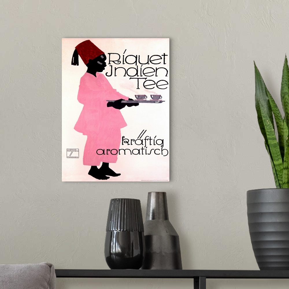 A modern room featuring Riquet Indien Tee Vintage Advertising Poster