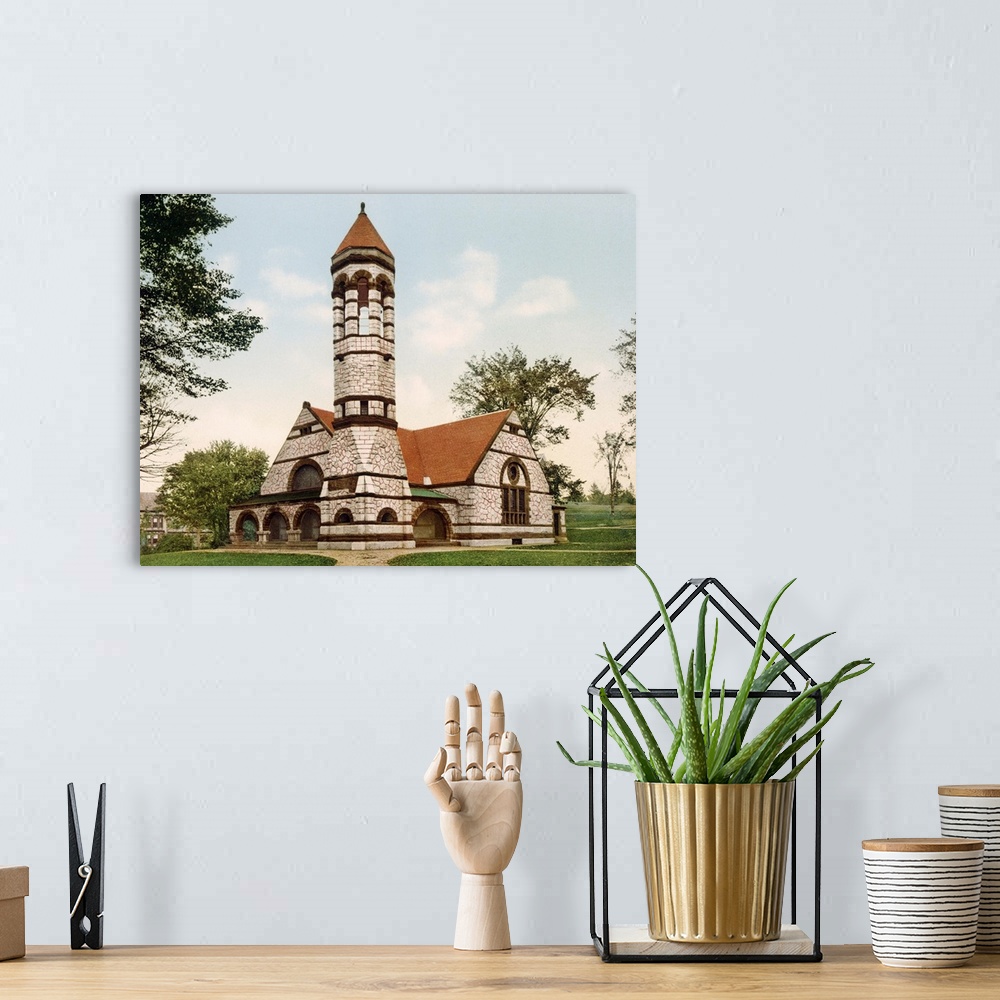 A bohemian room featuring Rollins Chapel Dartmouth College New Hampshire Vintage Photograph